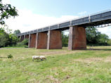 View from the field under Bearley Aqueduct - Stratford on Avon Canal in the English Midlands.